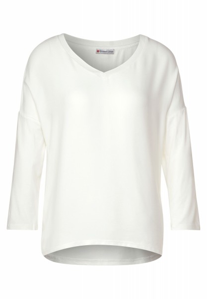 Materialmix-Shirt in MODE DAMEN Uni | Blusen | Bekleidung Langarmshirts | | Shirts & 