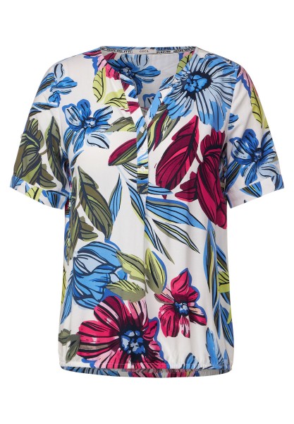 Bluse mit Bekleidung | | halbarm Blumenprint Blusen | DAMEN easy | khaki MODE & - Shirts | Blusen