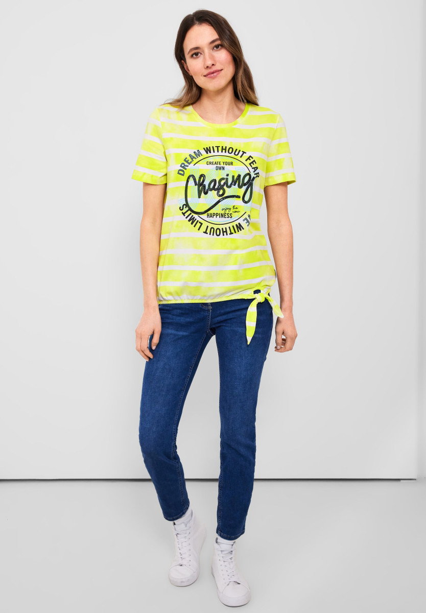 & - | | | yellow Frontprint limelight Streifenshirt Langarmshirts MODE Bekleidung | Shirts | mit Blusen DAMEN