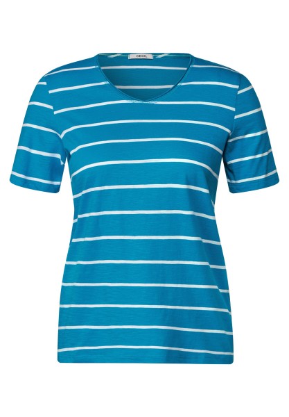 T-Shirt - | | Streifenmuster Langarmshirts | Shirts & MODE deep DAMEN | mit blue Blusen | Bekleidung