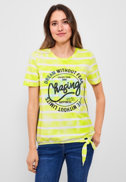 Streifenshirt mit Frontprint - limelight Bekleidung | Langarmshirts | | | & Blusen MODE yellow DAMEN | Shirts